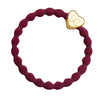 Burgundy Red Gold Heart Bangle Band