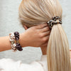 ByEloise 100% Silk Scrunchie With Gold Heart - Leopard Print