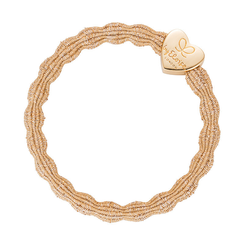 Gold Metallic Gold Heart Bangle Band