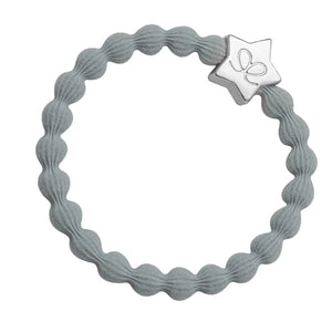 Cloudy Grey Silver Star Bangle Band