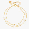 Miramira Double Pearl Gold Plated Stainless Steel Bracelet