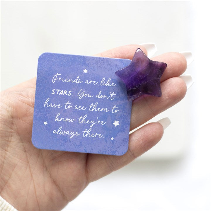 Friends Are Like Stars Amethyst Star in a Bag
