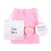 I Love You Rose Quartz Heart in a Bag