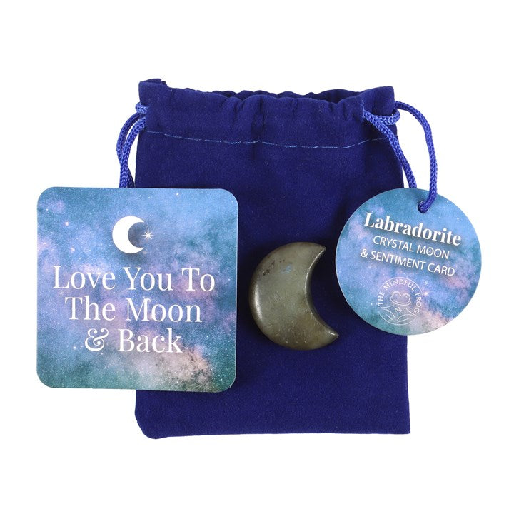 Love You To The Moon Labradorite Moon In A Bag