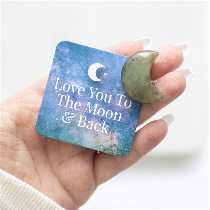 Love You To The Moon and Back Crystal Moon In A Bag