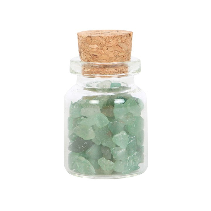 Jar of Luck Adventurine Crystals in a Matchbox
