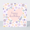 Lavender Haze Heart Happy Birthday Card