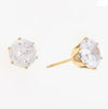 Mira Mira Large Sparkle Stud Gold Plated Stainless Steel Earrings