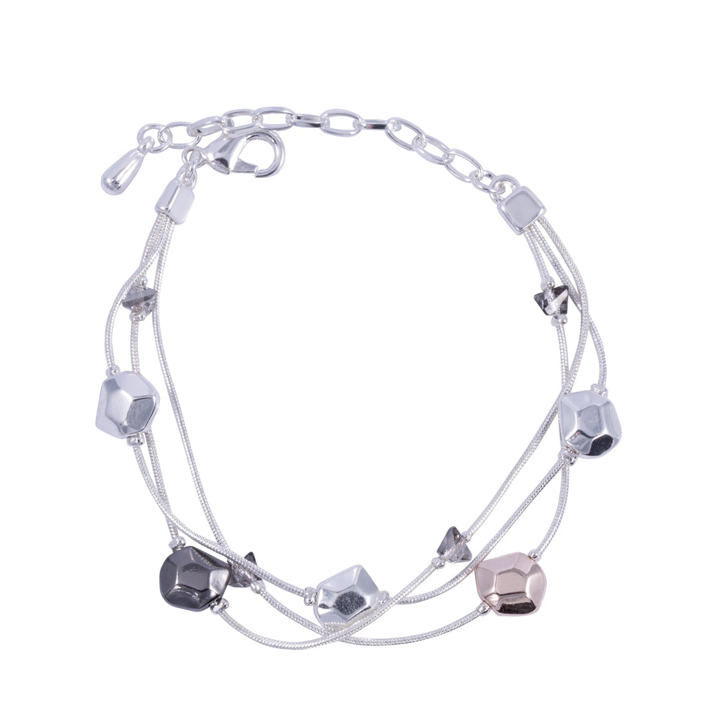 Zaha And Crystal Multi Row Clasp Bracelet