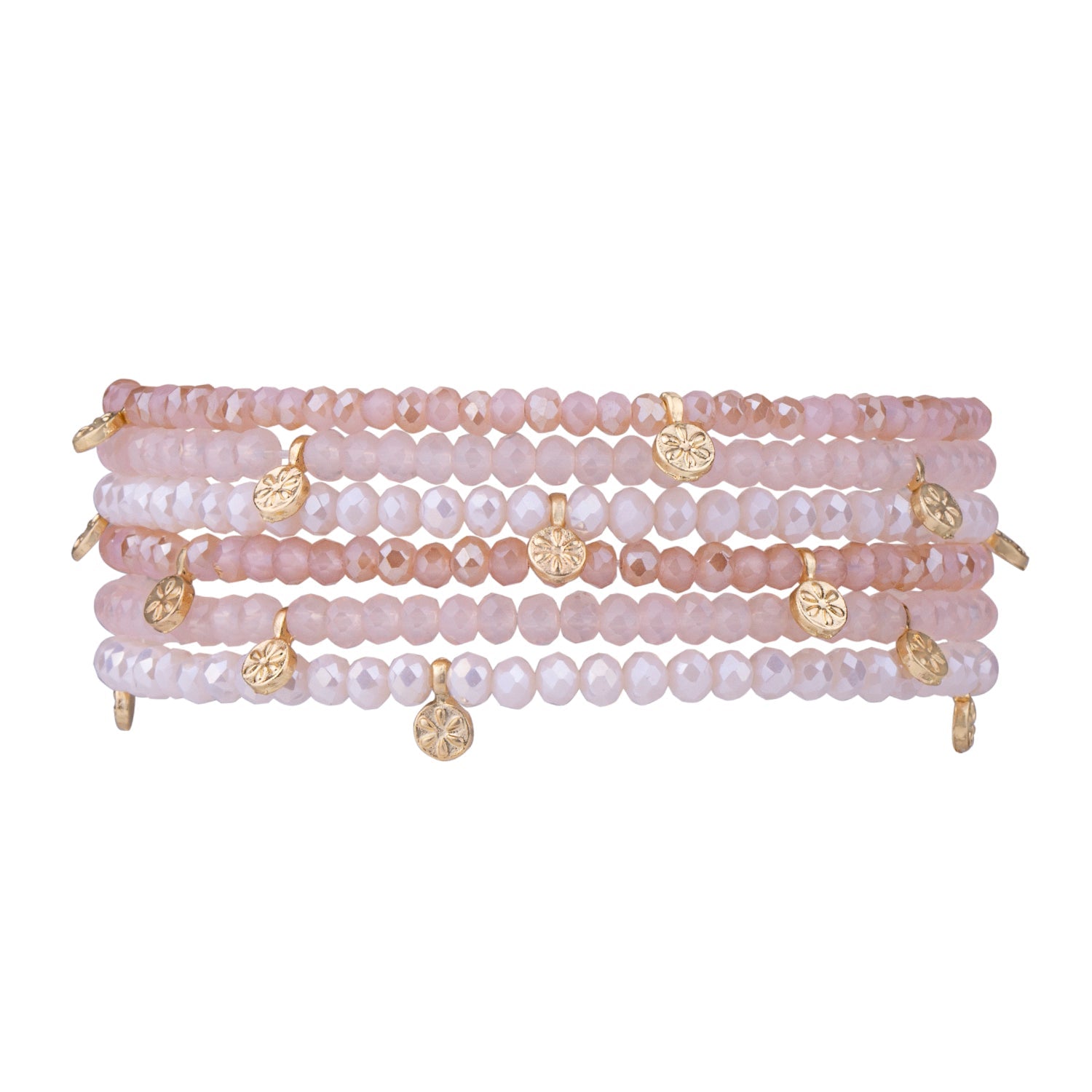 Pink Venus Crystal Elasticated Bracelets