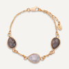 Venus Semi-precious gold, moonstone and labradorite  Clasp Bracelet