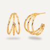 Alesha Gold Triple Hoop Earrings