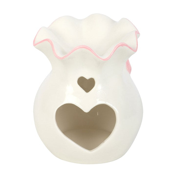White & Pink Bow Oil Burner