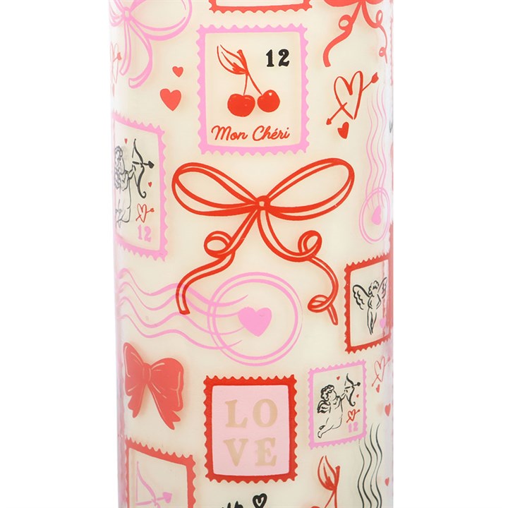 Valentine Postage Stamp Sparkling Rose Tube Candle - More Than Just a Gift | Narborough Hall