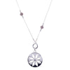 Gaia Silver And Semi-Precious Stone Floral Pendant Necklace
