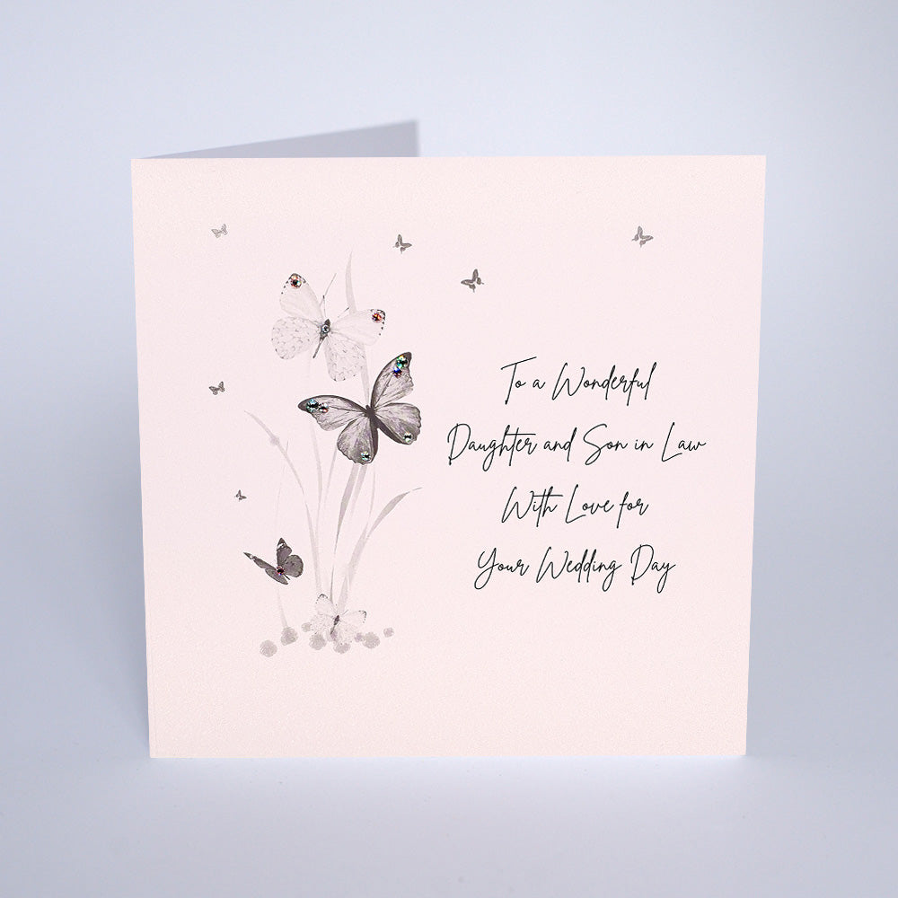Diamond Blush Daughter and Son-In-Law Wedding Card