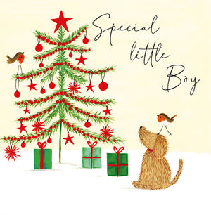 Janie Wilson Christmas Tree & Dog – Special Little Boy Christmas Card