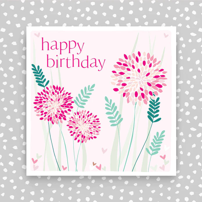 Happy Birthday - Pink Flowers