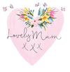 Lovely Mum – Pink Heart with Flowers Card