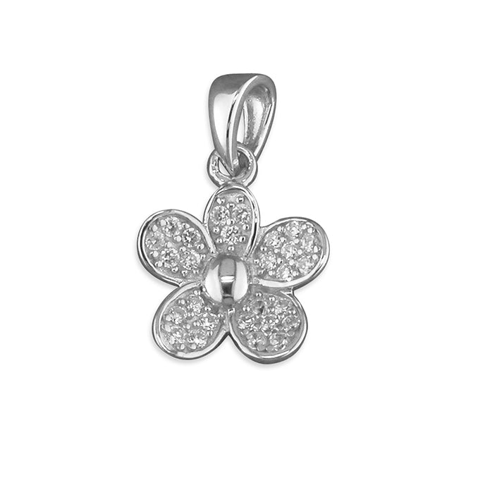 Sterling Silver Twinkly CZ Daisy Pendant