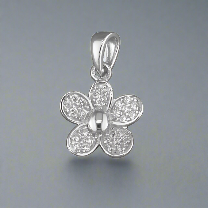 Sterling Silver Twinkly CZ Daisy Pendant