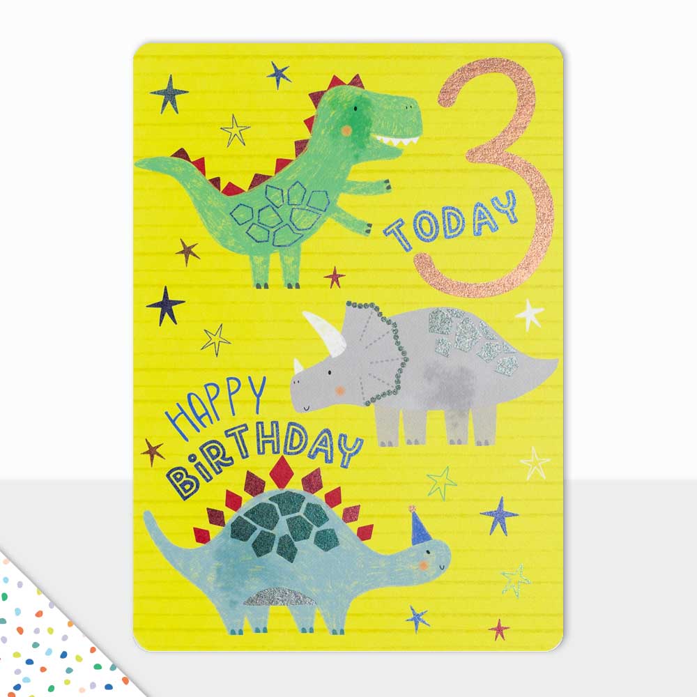 Goodies Happy 3rd Birthday Dinosaur Card
