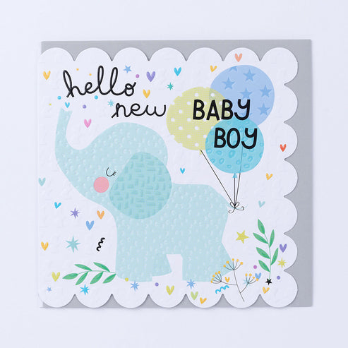 Belly Button Hello New Baby Boy Card