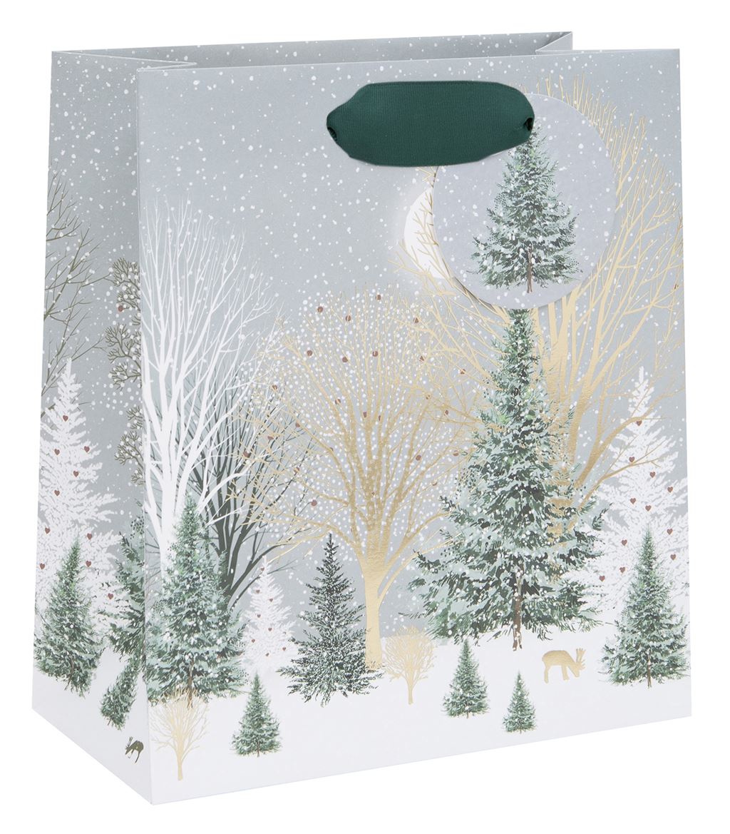 Frosty Grove Christmas Gift Bag - Medium
