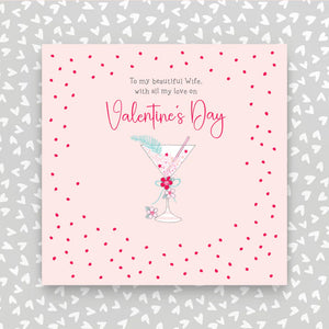Molly Mae To my beautiful wife with all my love on Valentine's Day Greeting Card - cocktail glass - More Than Just a Gift | Narborough Hall