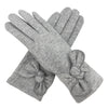 Gloves with bow detail - grey