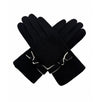 Cosy gloves with tied knot detail - black