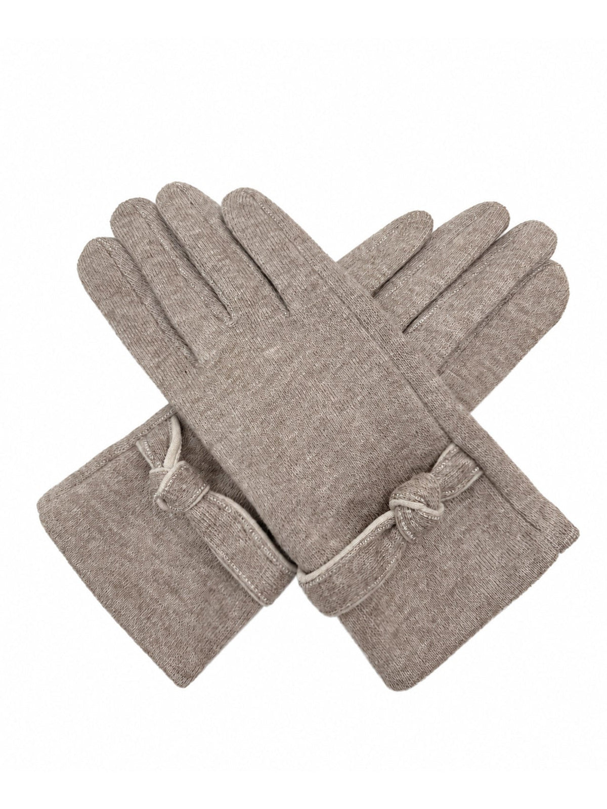 Cosy gloves with tied knot detail - khaki