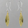 Iris & Miel Sterling Silver Gold Plated Feather Drop Hook Earrings