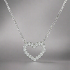 Sterling Silver CZ Heart Drop Necklace