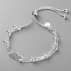 Sterling Silver Three Row Bead and Chain Slider