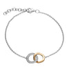 Sterling Silver & Rose Gold CZ Double Circle Bracelet