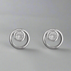 Sterling Silver Cubic Zirconia Stud Earrings