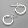 Sterling Silver Square Tube Stud Hoop Earrings