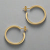 Sterling Silver Gold Plated Square Tube Stud Hoop Earrings