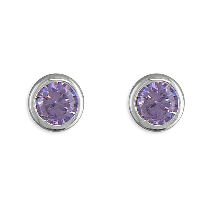 Light Amethyst Stud Earrings