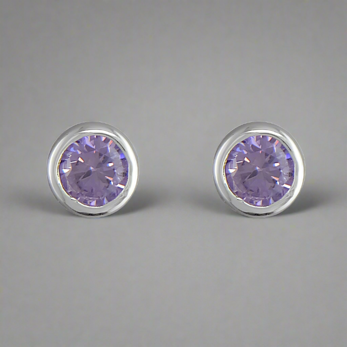 Light Amethyst Stud Earrings