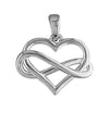 Sterling Silver Plain Infinity Entwined Heart Necklace