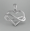 Sterling Silver Plain Infinity Entwined Heart Necklace