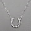 Sterling Silver CZ Horseshoe Necklace