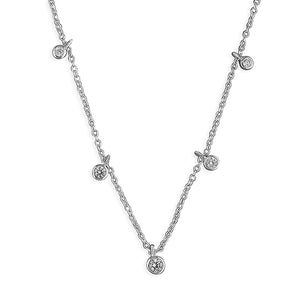 Sterling Silver Multi CZ Necklace