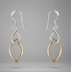 Sterling Silver & Rose Gold Interlocking Drop Earrings