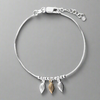 Sterling Silver 2-Tone Leaf Bracelet