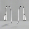Sterling Silver Baguette Hook In Drop Earrings