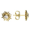 Yellow Gold-plated Sterling Silver Small Cubic Zirconia Sun Stud Earrings