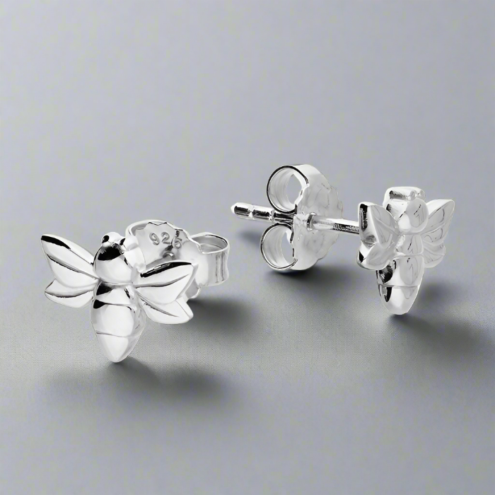 Sterling Silver Baby Bee Stud Earrings